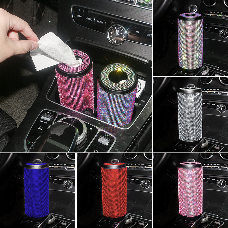 

Car Tissue Holder Dispenser Holder Dry Tissue Paper Case Napkin Storage Box Container Bling Pink Car Accessories for Girls