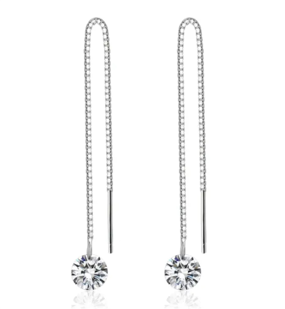 

Gorgeous Long Tassel Earrings with Zircon Stones - Perfect Gift for Women & Girls on Birthdays, Holidays, & Special Occasions!