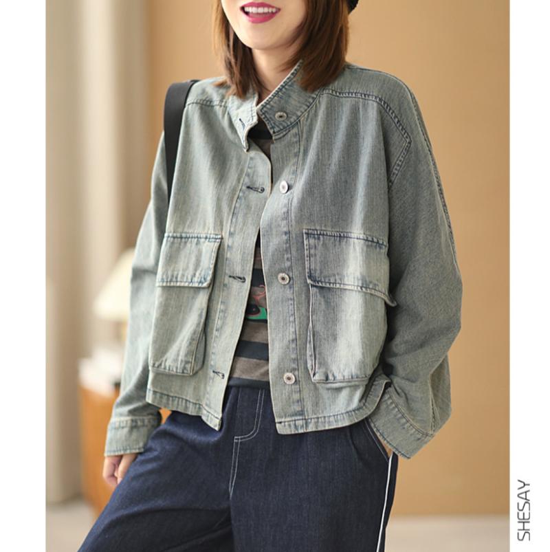 

Women's Jackets 2023 Autumn Women Fashion Casual Vintage Denim Tops Ladies Loose All-match Coat, Photo color
