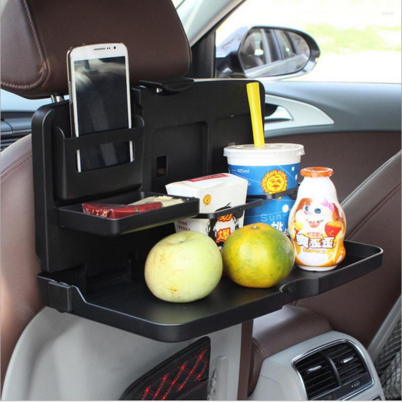 

Car Organizer Universal Black Food Tray Folding Dining Table Drink Holder Pallet Back Seat Water Cup ABS