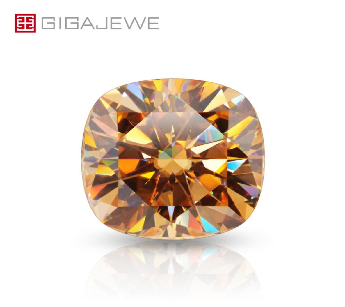 

GIGAJEWE Champagne Color Cushion cut VVS1 moissanite diamond 6mm11mm for jewelry making5348562