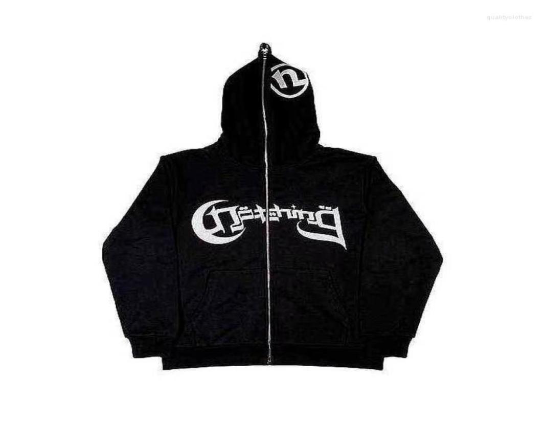 

Men039s Hoodies Y2K Zip Men039s Hoodie Vintage Letter Print Full Face Streetwear Goth Grunge Hip Hop Long Sleeve Jacket3235596, Black
