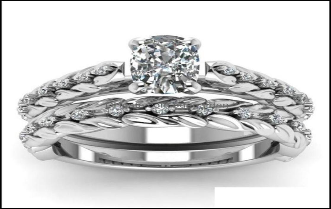 

Couple Rings Jewelry New Copper Plated Platinum Double Heart Ring Exquisite Hollow Carved Diamond TwoPiece P Dhi0B2247400