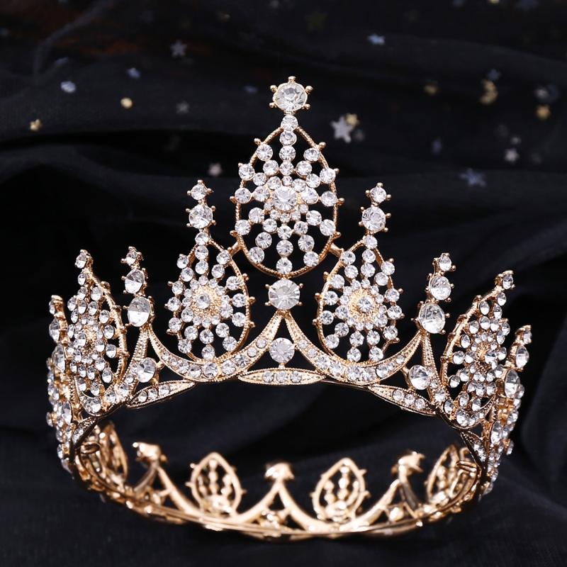 

Hair Clips & Barrettes European Style Luxury Rhinestone Wedding Headdress Baroque Sun Flower Trumpet Bride CrownHair