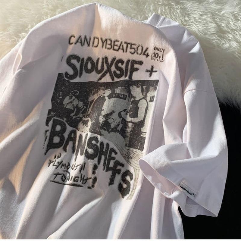

Women's T Shirts Vintage Alphabet Print Pattern Woman Tshirts Summer Loose And Casual Y2k Tops Harajuku Round Neck Hip Hop 2023