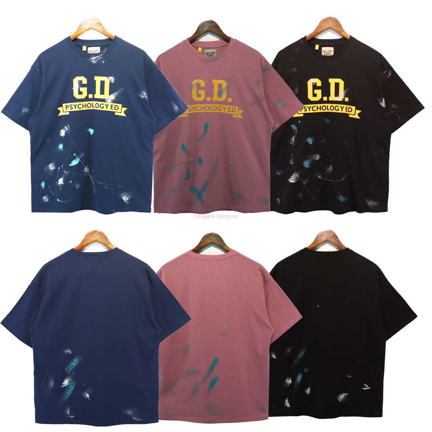 

Designer Fashion Clothing Tees Tshirt Galleryes Depts Speckled Ink Print Tshirt Summer Loose Casual Couple Handpainted Short Sleeve Luxury Casual Tops Streetwear, Black