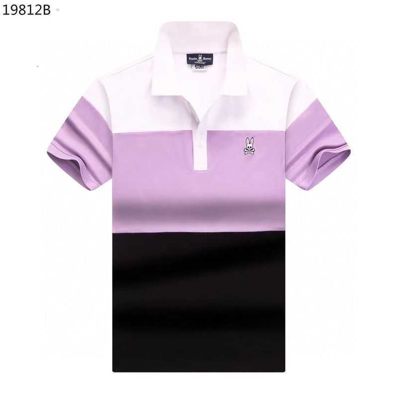 

Psycho Bunny Polo Shirt t 2023 Summer and Autumn New Skull Rabbit Embroidery Splice Tri Color Pearl Cotton Trendy Brand Tees Yyr2 Hno8, Violet