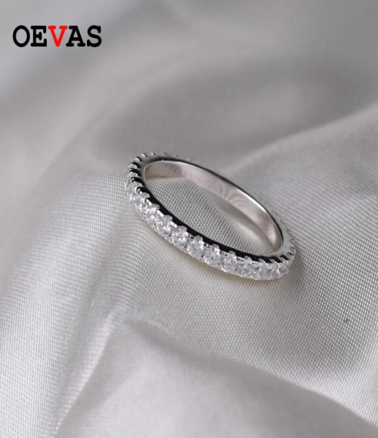 

Solitaire Ring OEVAS 100 925 Sterling Silver Sparkling Full 2mm High Carbon Diamond Rings For Women Top Quality Party Fine Jewelr7580905