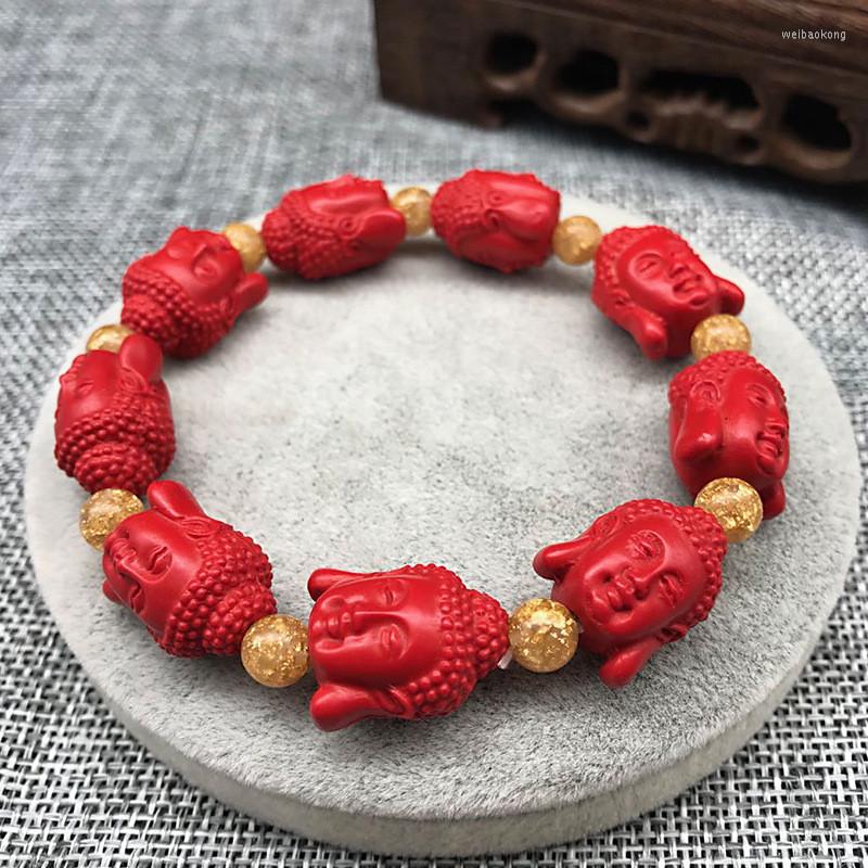 

Strand Wholesale Carved Buddha Head Mala Beads Bracelet Gifts For Men Friendship Bracelets Religious Good Luck Jewelry