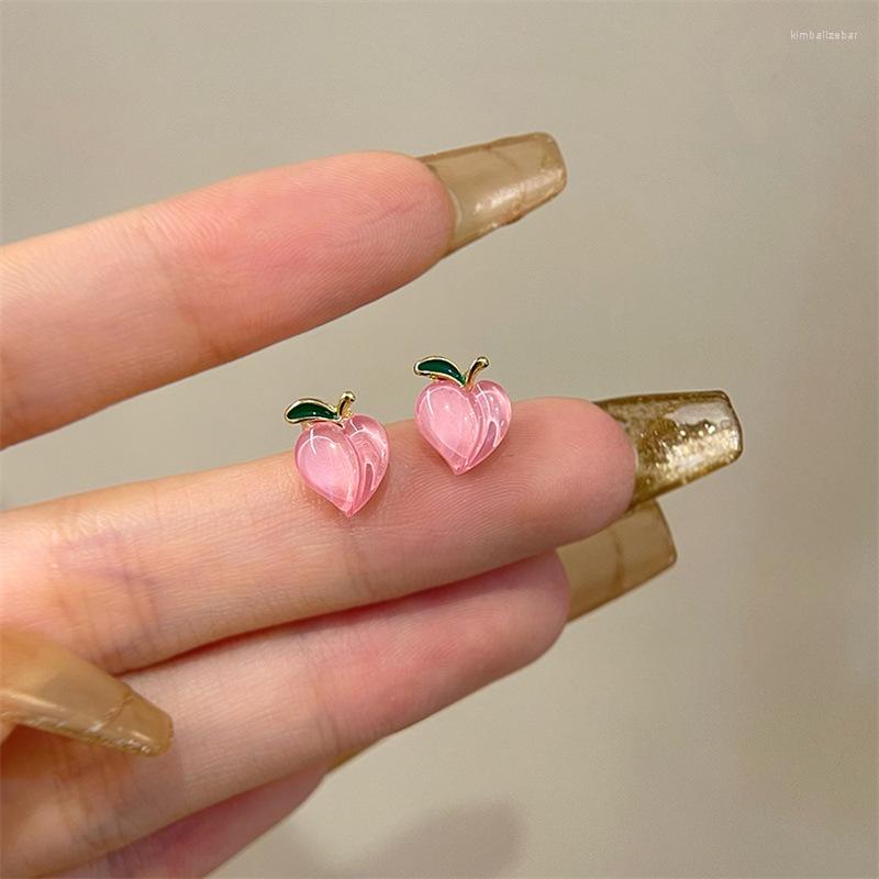 

Backs Earrings Female Girl Cute Lovely Peach Heart Clip On No Piercing 2023 Style Temperament Small Pink Ear Clips Brincos