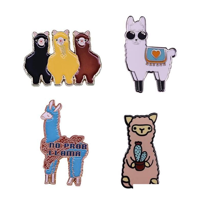 

Cartoon Accessories Pins Brooches Lovely Llama Alpacas Brooch Badgepins Drop Delivery Baby Kids Maternity Products Dhqpb, As show