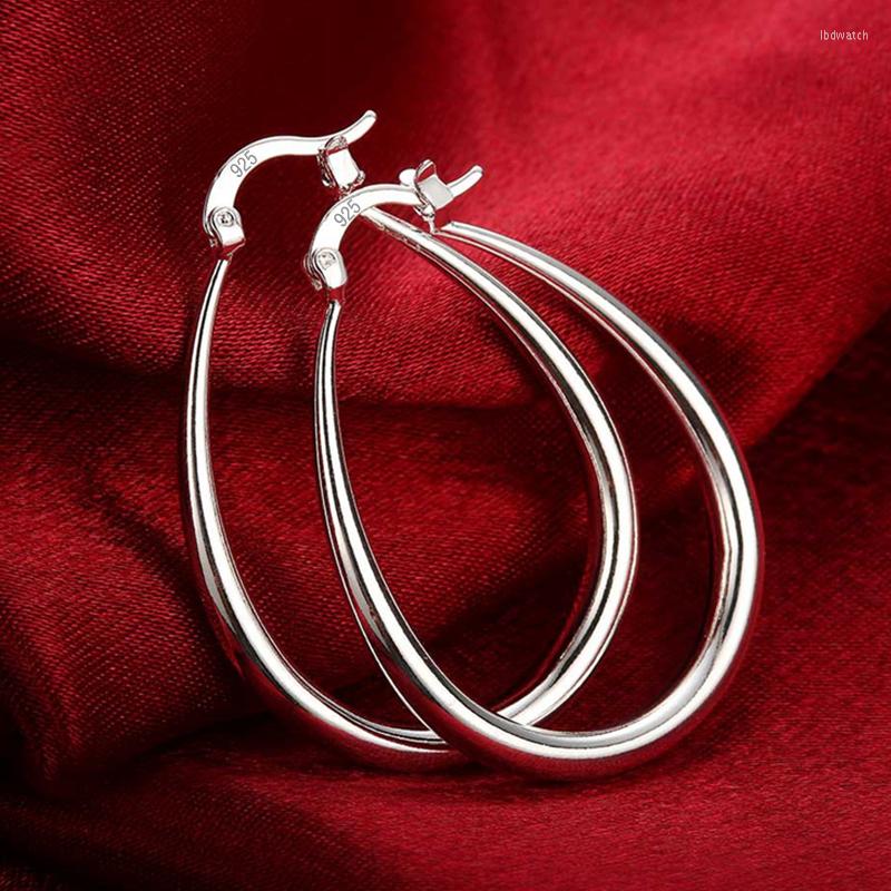

Hoop Earrings BABYLLNT 925 Sterling Silver Smooth Circle 41mm For Women Lady Gift Fashion Charm High Quality Wedding Jewelry