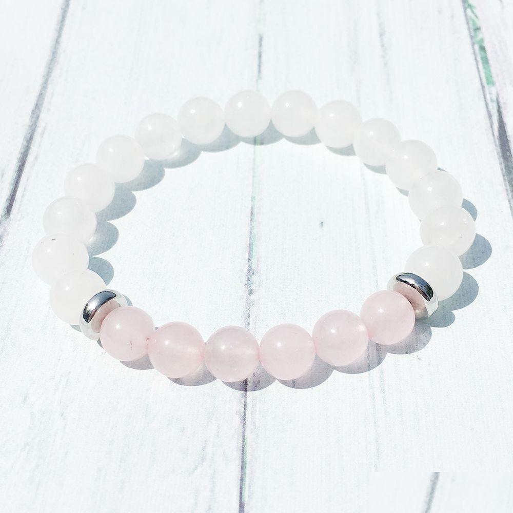 

Beaded Mg0382 Fashion Design Crystals Bracelet For Women Natural Rose Quartz Snow Negative Nce Energy Jewelry Drop Delivery Bracelets Dh3A5