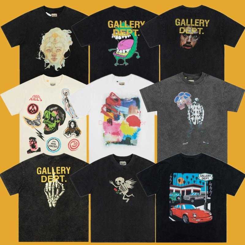 

Designer Fashion Clothing Tees Tshirt Galleryes Depts Fashion Brand American Style Wash Do Old Summer Vintage Loose High Street Short Sleeve T-shirt Men Tops for sale, White phantom dept