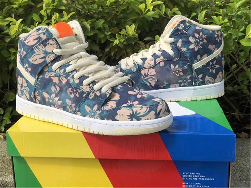 

2023 Authentic DK High Hawaii Skateboard Shoes Men Woman Basketball Sail Blue Green Sports Sneakers CZ2232-300 With Box