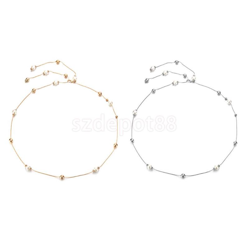 

Belts Pearl Diamante Diamond Ladies Waist Chain Charm Belt Silver Gold  Fit All