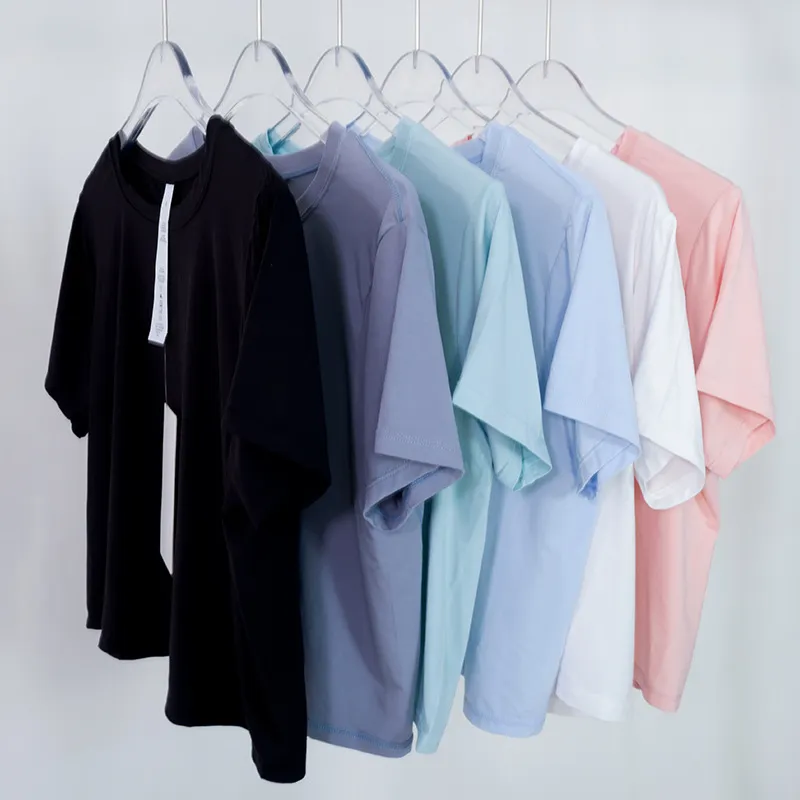 

LU113 Women's Yoga Sports Modal Short Sleeve Action Always Crop Top T-shirt Crew Neck Fitness Sportwear, Black