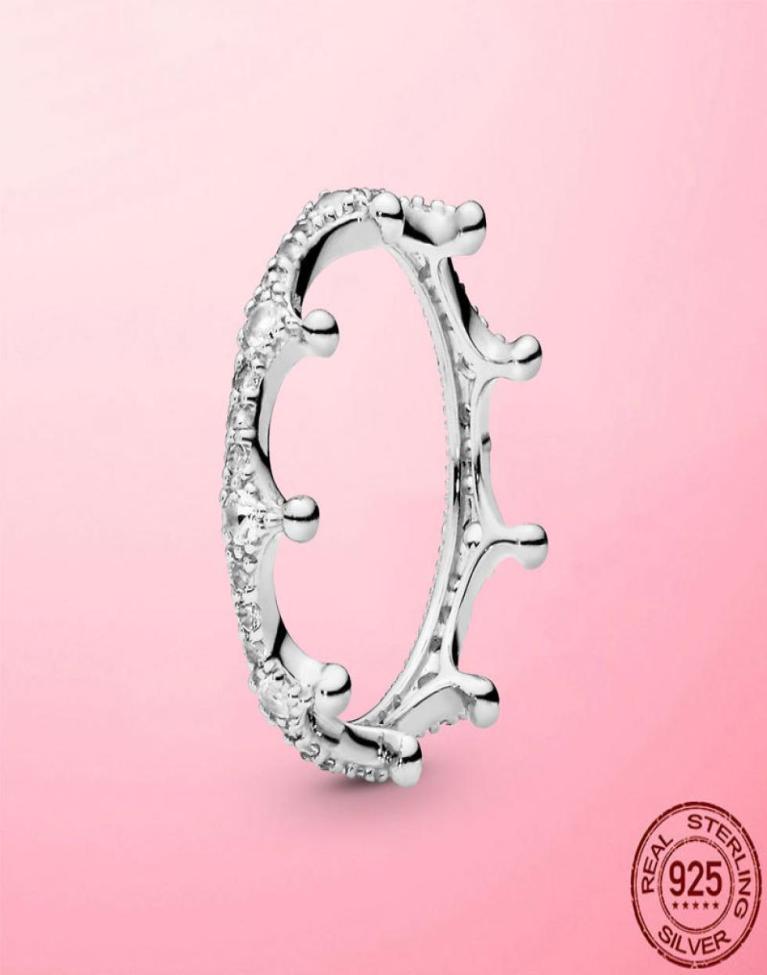 

925 Sterling Silver Finger Clear Sparkling Crown Female Rings For Women Anel Wedding Engagement 925 Fashion Jewelry8826595