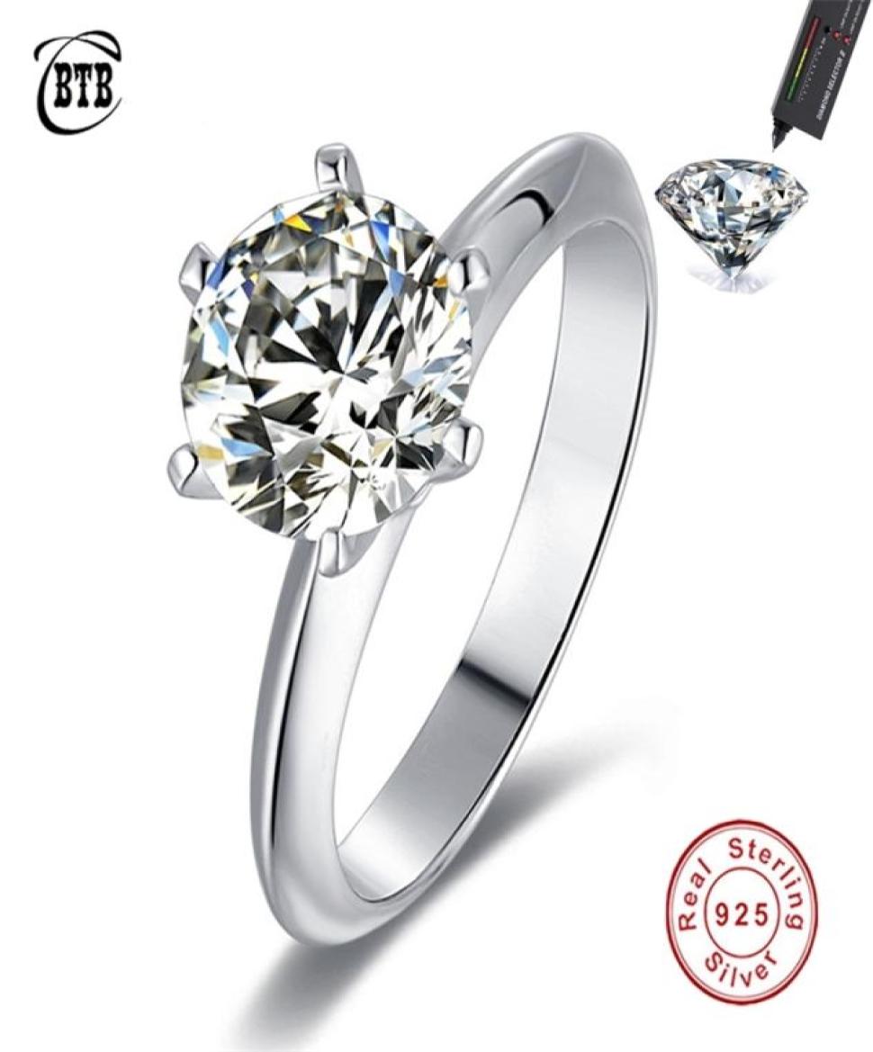 

Solitaire Ring Luxury 925 Sterling Silver Real Rings Whole 2209127979564