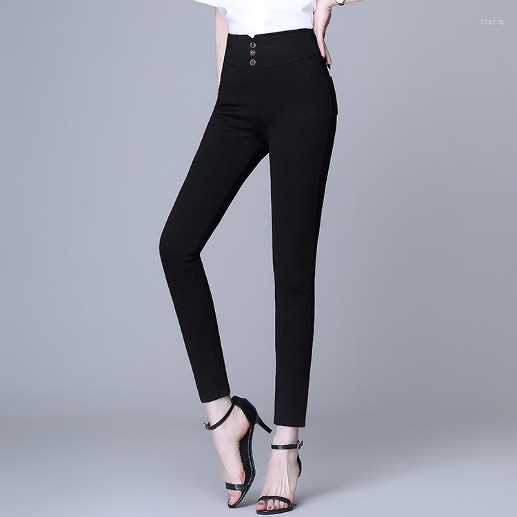 

Women' Pants 2023 Spring Summer Simplicity Black Leggings Women Elastic Force High Waist Nine Point Magic Slim Thin Feet