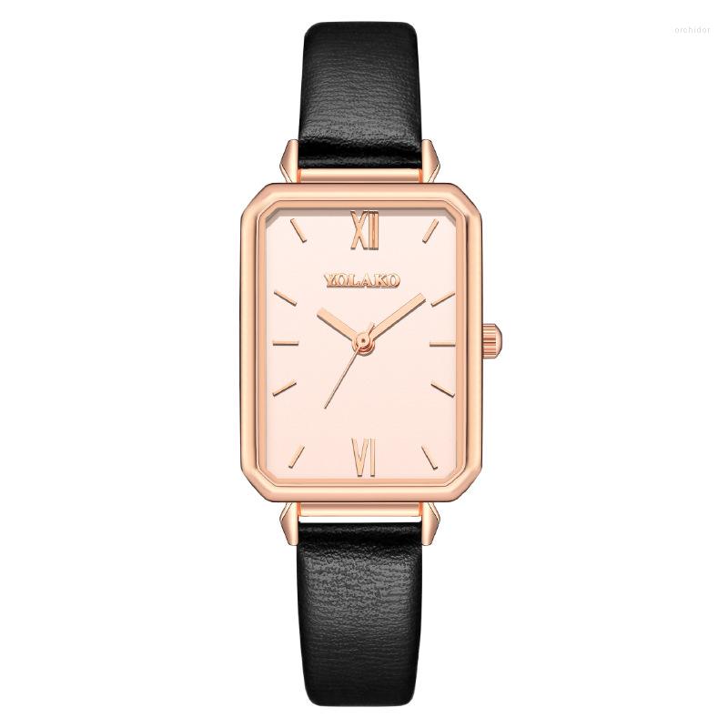 

Wristwatches 2023 Explosions Fashion Trend Square Ladies' Watches Belts Light Luxury Small Green Leisure Business