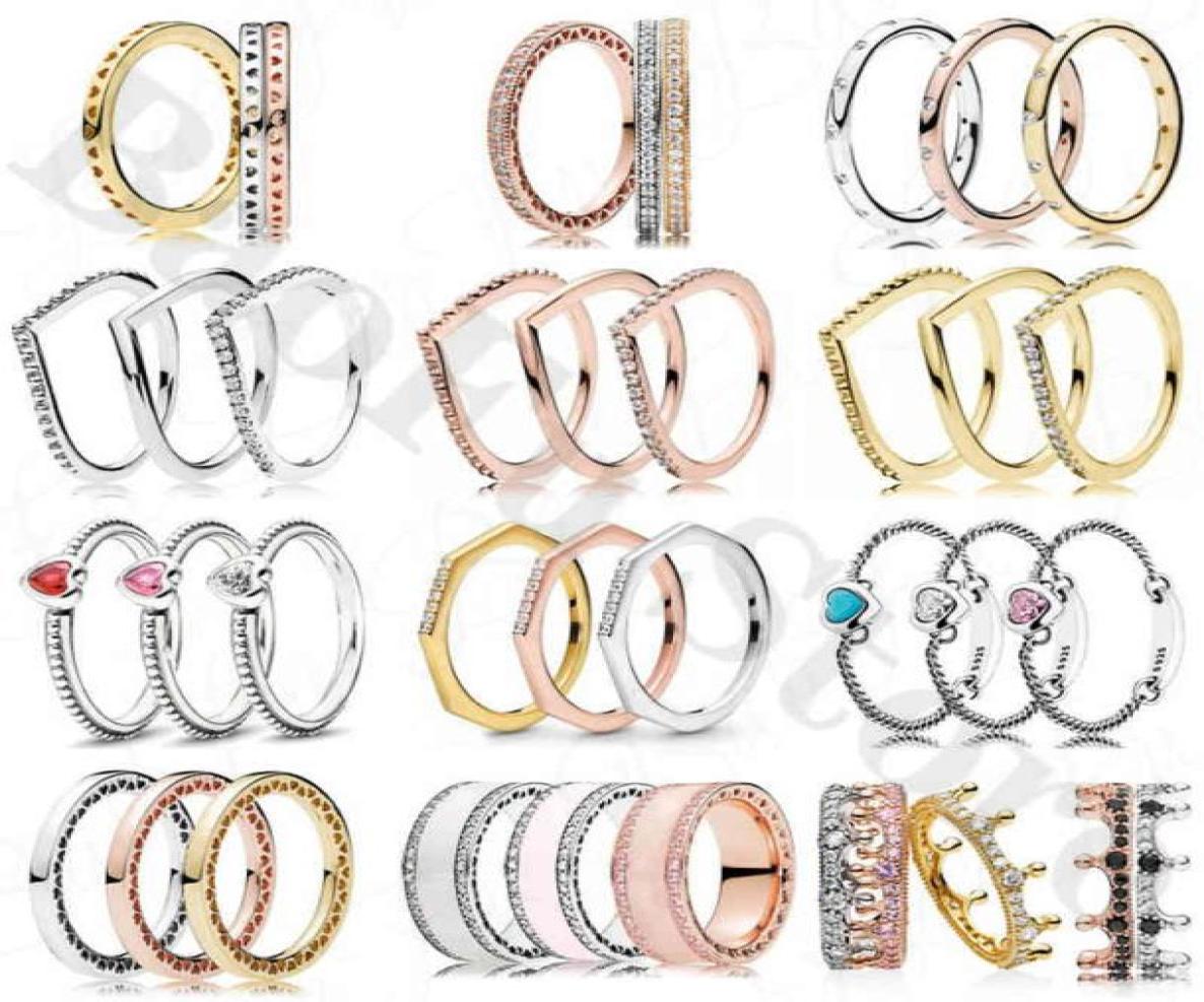 

Authentic 925 Sterling Silver Shiny Princess Crown Love Heart Ring Crystal Suitable For Ladies Party Gifts HighEnd Jewelry7566396