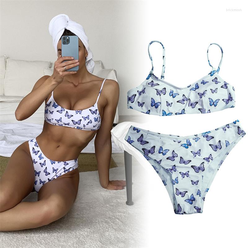 

Women' Swimwear Butterfly Print Swimsuit Swimwea Bow Bathing Suit Monokini Beachwear, White