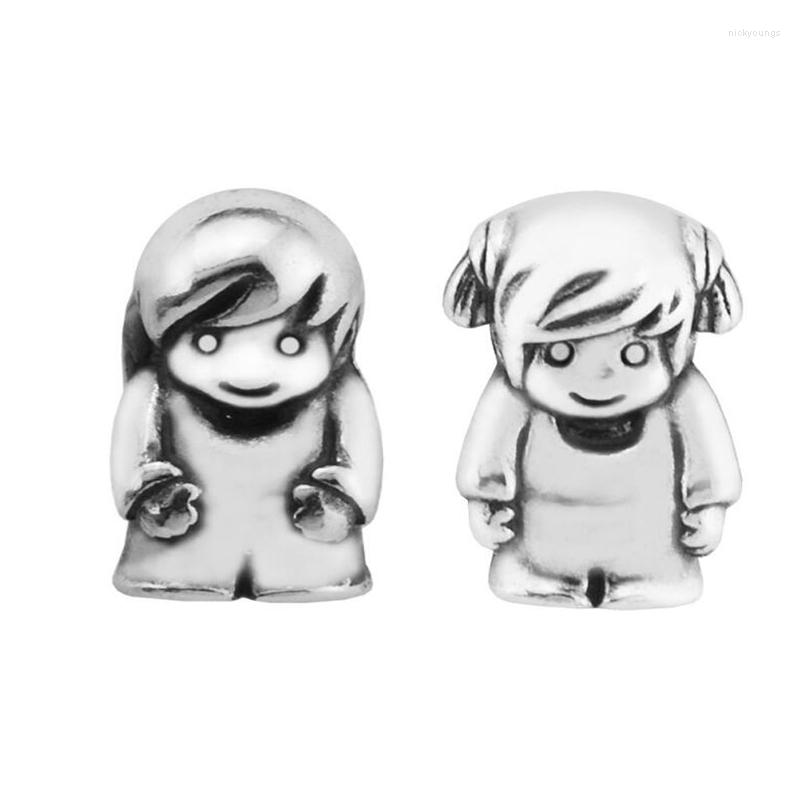 

Loose Gemstones DIY Beads For Jewelry Making Sterling Silver Little Boy Girl Petites Charms 925 Berloque Perles Women