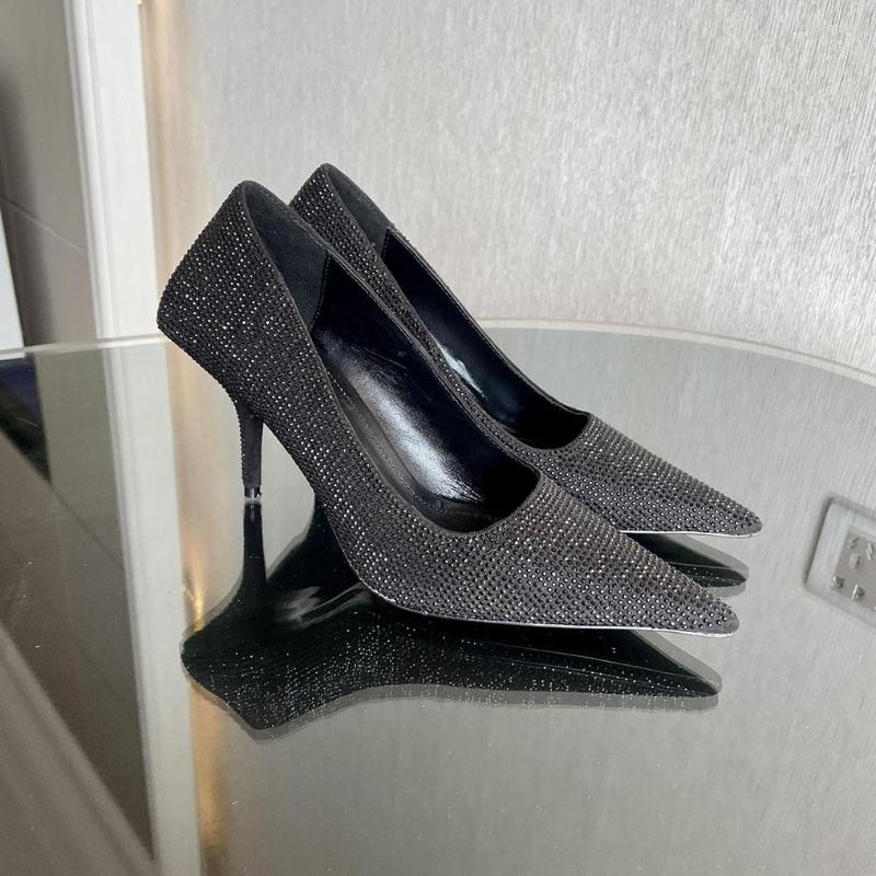 

Dress Shoes 2023 Spring Autumn Women Solid Color Crystal Decor Stiletto Heel Sexy Luxury Pumps Gorgeous Elegant Super High Heels, Picture shown