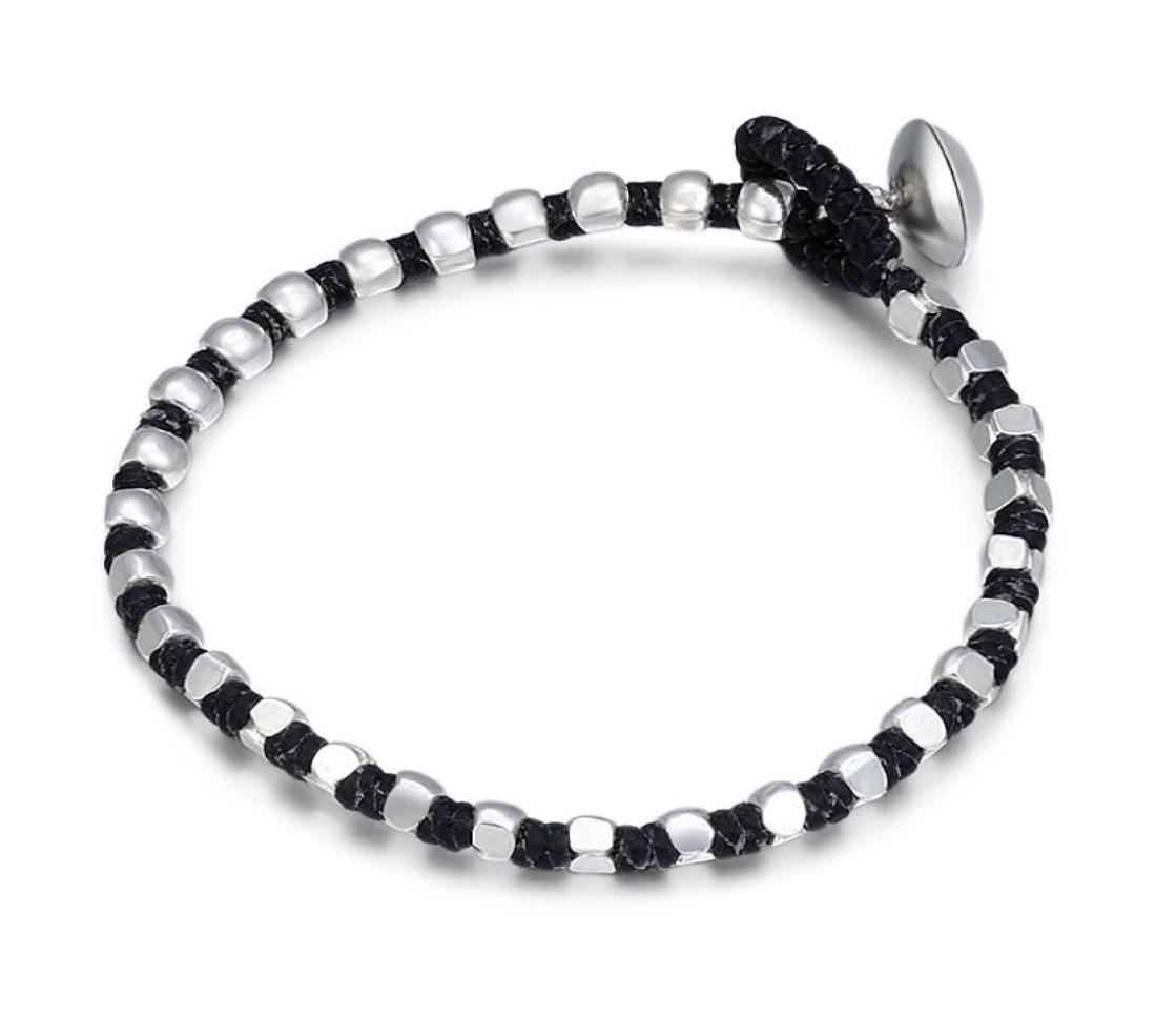 

Irregular Beaded Bracelets Anklets Black Wax Cord Men Women Toggle Clasps Vintage Punk Male Female Jewelry Accessories Gift9084897