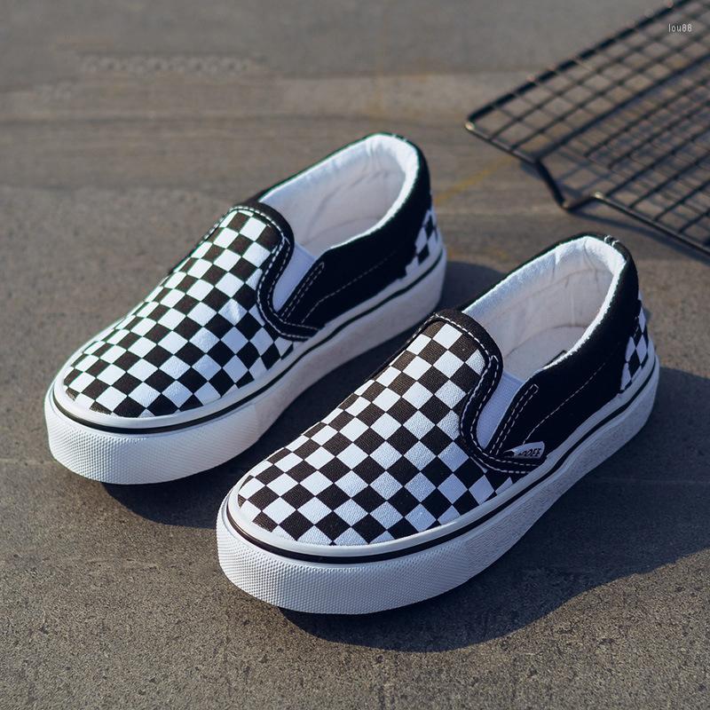 

Athletic Shoes Kids Canvas Fashion Girls Sneakers For Boys Plaid Casual Toddler Boy Children Flat School, Blue