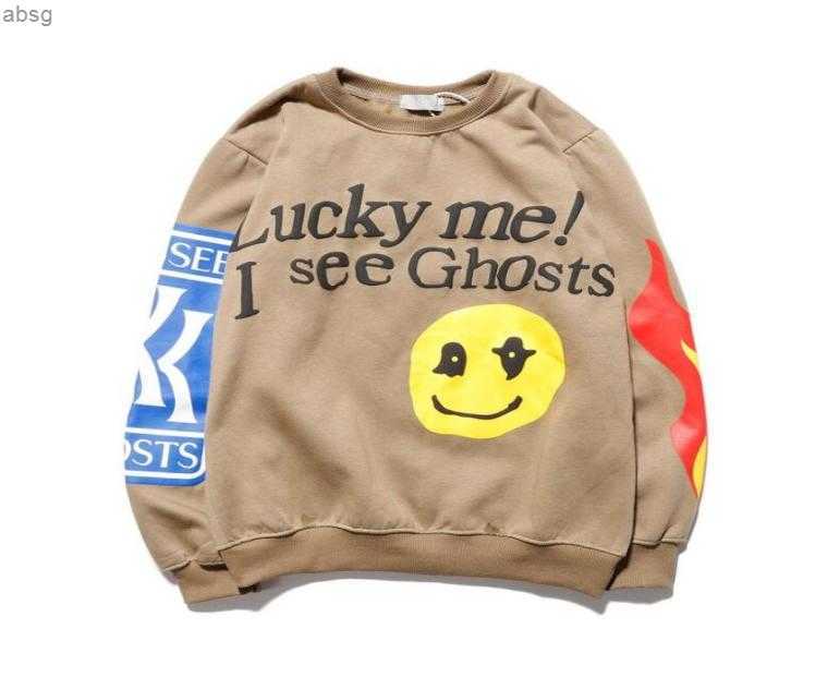 

Men Women Designers Clothes Hoodies Sweatshirts Lucky Me i See Ghosts Pullover Oneck Streetwear Hip Hop Oversized Mxxl8822474, Yellow