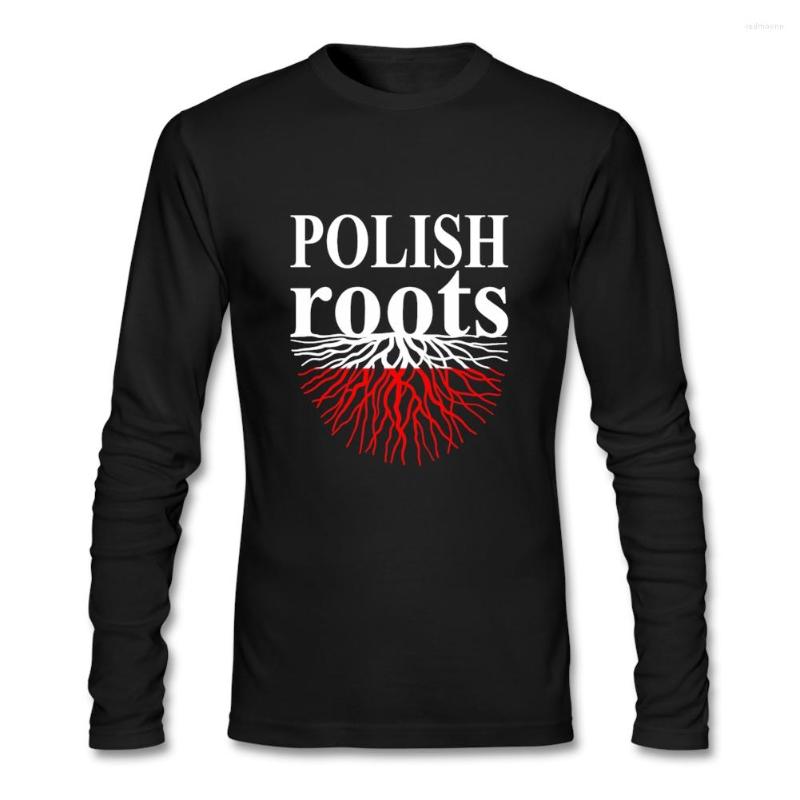 

Men's T Shirts Quality Polish Roots Poland Flag T-shirts Men Leisure Tops For Male Long Sleeve Cotton Round Collar 90S Retro Clothing, Navy