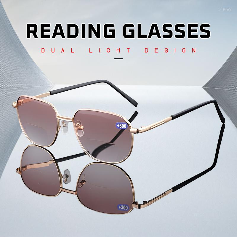 

Sunglasses 1.0 To 4.0 Men's Presbyopic Glasses Double Focus Resin Two In One For Remote And Near Use Women's