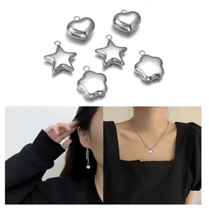 

Charms Pieces Heart Pendants 304 Stainless Steel Charm For Jewelry MakingCharms
