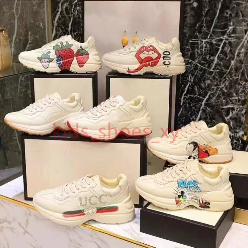 

High Quality Kids designer Sneakers New Arrival Trainers Children Athletic Boys And Girls Runner Casual shoes Fashion Rhyton Toddler shoes 26-35