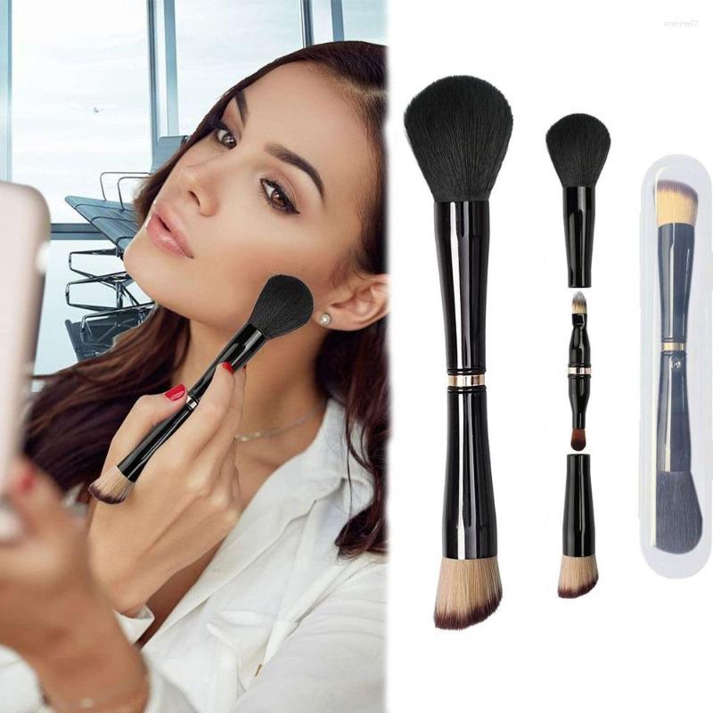 

Makeup Brushes 1PC 4 In 1 Brush Set Double Ended Travel With Case For Liquid Cream Powder Concealer Tool