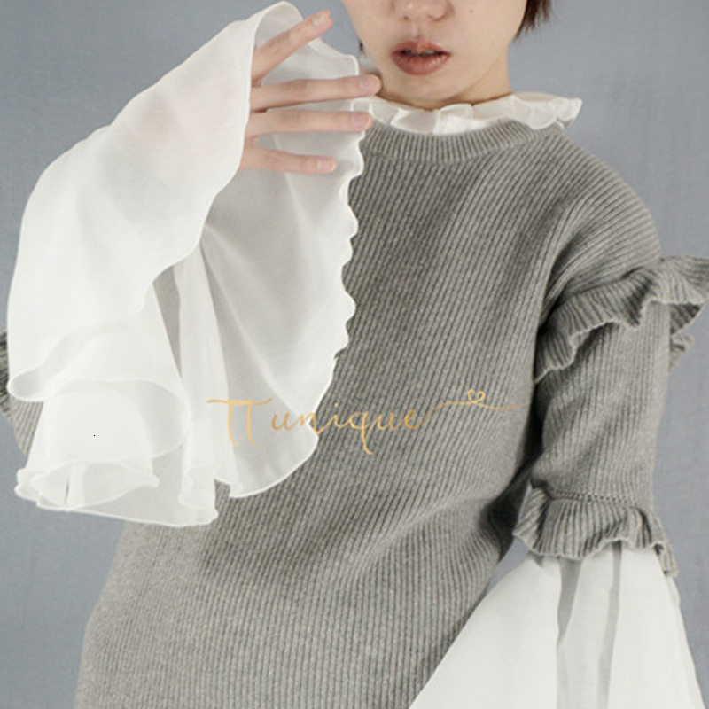 

Sleevelet Arm Sleeves Street eye exaggerated Korean trumpet sleeve play decorative shape fake Fake Decorated Cuffs Pearl 230512