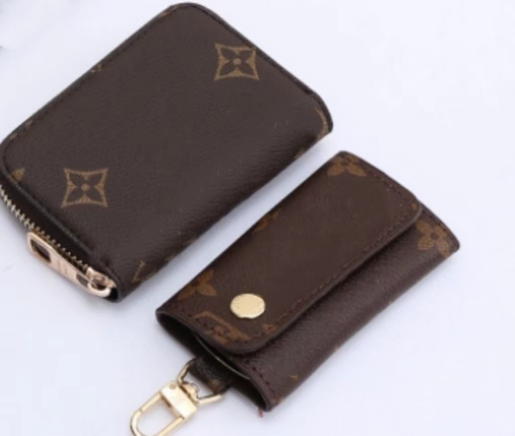 

Original old flower Designers l card Wallets cluth Purses with key chain Fashion Short ZIPPY Wallet Classic Zipper Pocket Pallas Bag Zip Coin Purse, 01 old flower