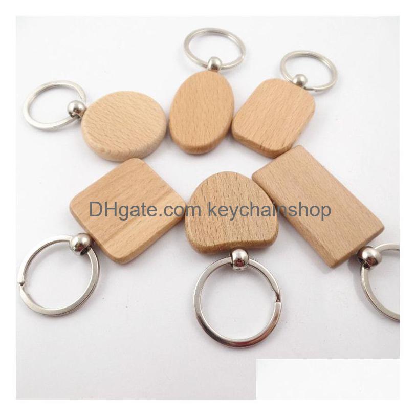 

Key Rings Wooden Keychain Carving Diy Keychains Festive Round Shape Pendant Bank Ring Creative Buckle Drop Delivery Jewelry Dhmhw
