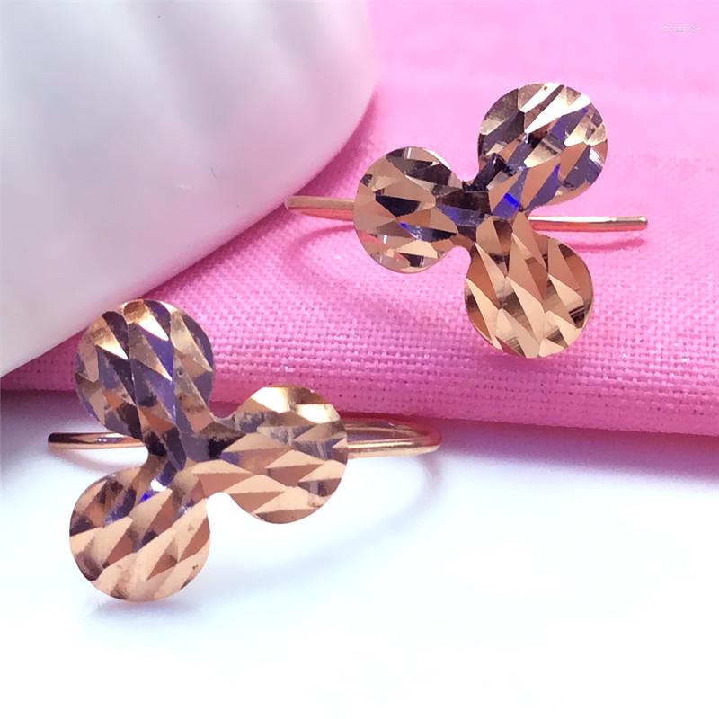 

Dangle Earrings 585 Purple Gold Plated 14K Rose Shiny Flower For Women Classic Minimalism Creative Glamour Party Jewelry Gift