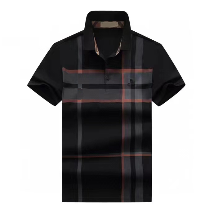 

2023Men's casual cotton short sleeve T-shirt tide men's casual business lapel T-shirt new men's T-shirt M-XXXL, Black