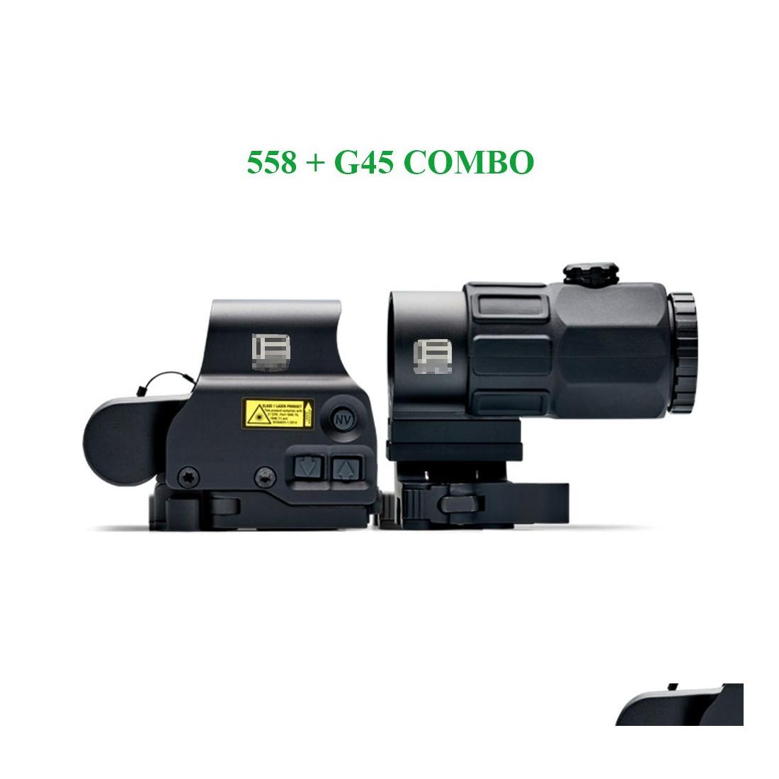 

Hunting Scopes Tactical G45 5X Magnifier Scope With 558 Red Green Dot Sight Combo Holographic Hybrid Optics G45.Sts Switch To Side Q Dhm8I