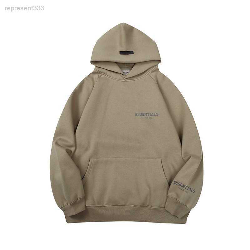 

Fear God Double Thread Basic Letter Fog Men's and Loose Pullover Hooded Sweater Fashion Skhg 8fwz 8FWZ, 2215 round neck painted in brown