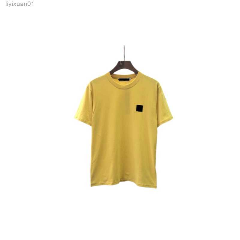 

Designer Brand Topstoney Men's Shirs Versized Shir Women Fashion Coon Summer Sones and Shor Sleeve Tide Sone Men Mulicolor Top Asian Size KHMS, Yellow