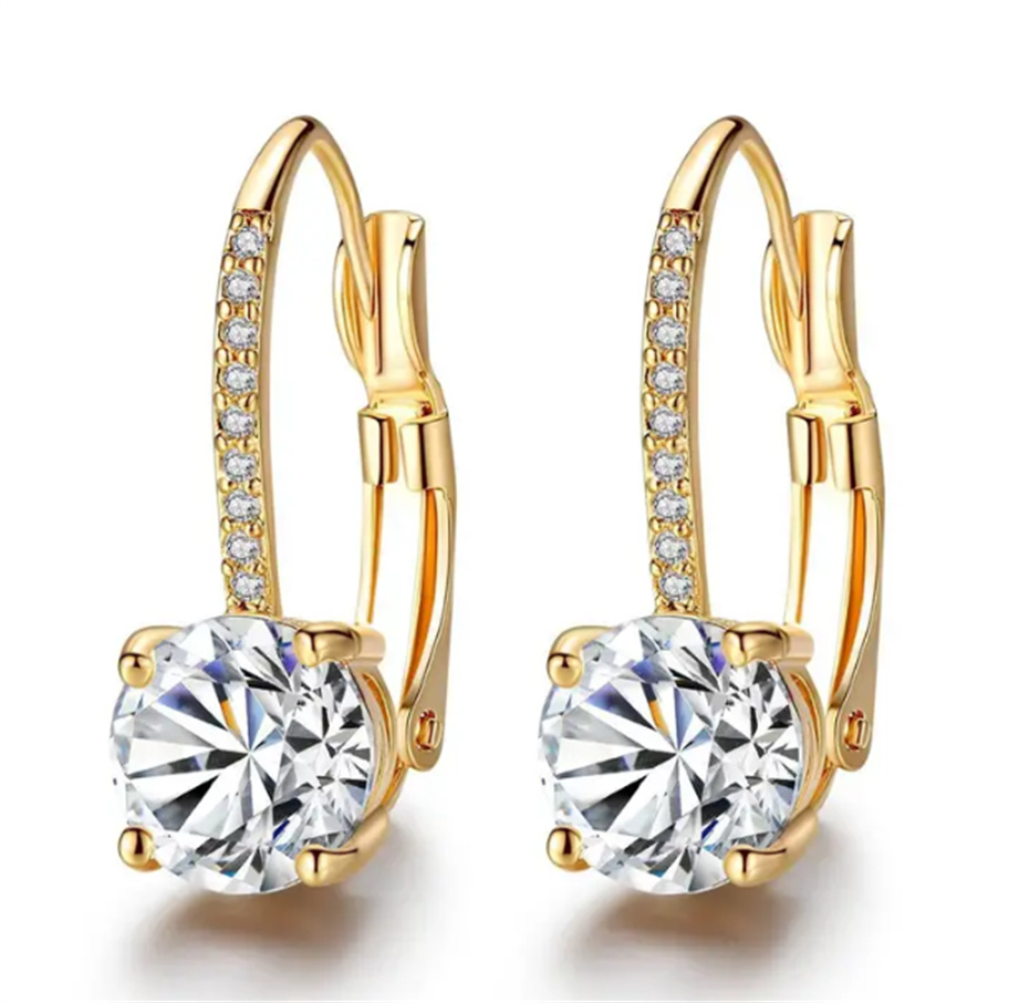 

Gorgeous Zircon Clip Earrings - The Perfect Accessory for a Romantic Wedding Look!