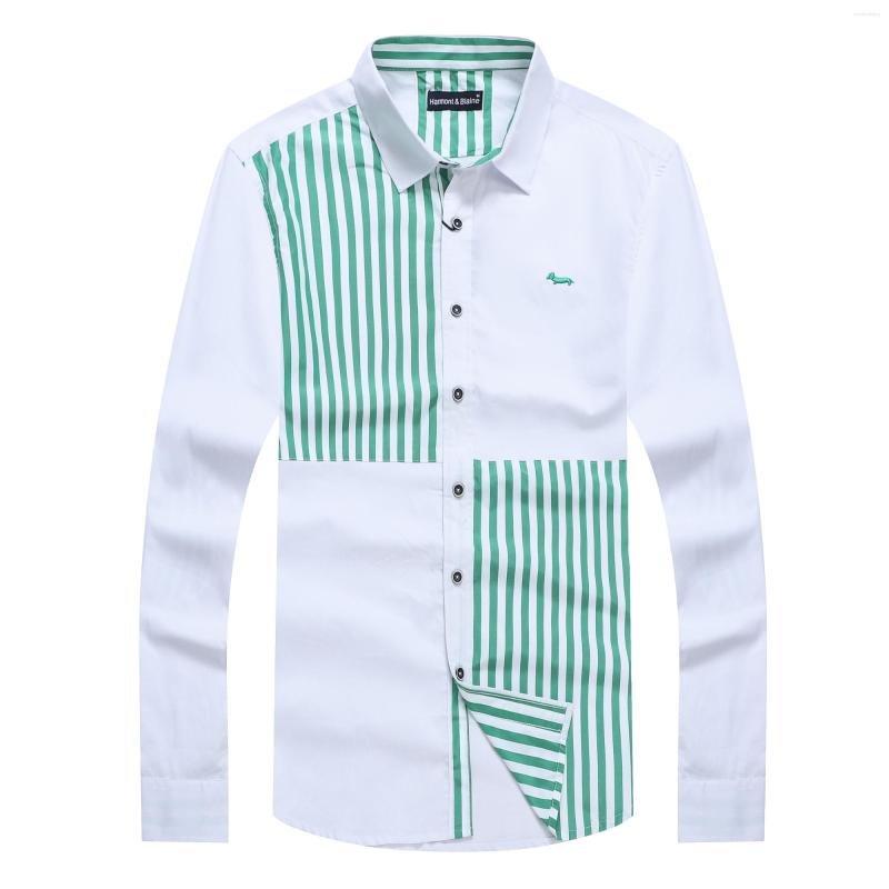 

Men's Casual Shirts Arrivel Men's Patchwork Long Sleeve Shirt Men Harmont Blaine Embroidery Cotton Camisa Masculina Homme Xxl, Blue