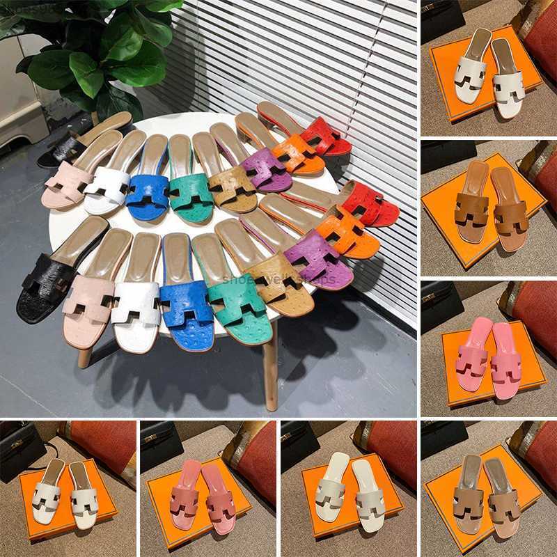 

Classic designer Famous Oran Designer H Sandals Womens Slippers Summer Ladies Luxury Vintage Mule Flat Brown Pink White Green Beach Tourism Word Slipper Female Sand