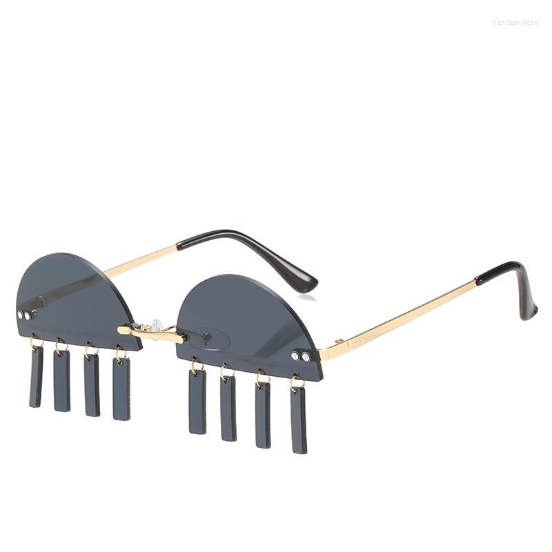 

Sunglasses Retro Personality Fashion Half-frame Pendant Women Trend Street Model Catwalk Glasses Men