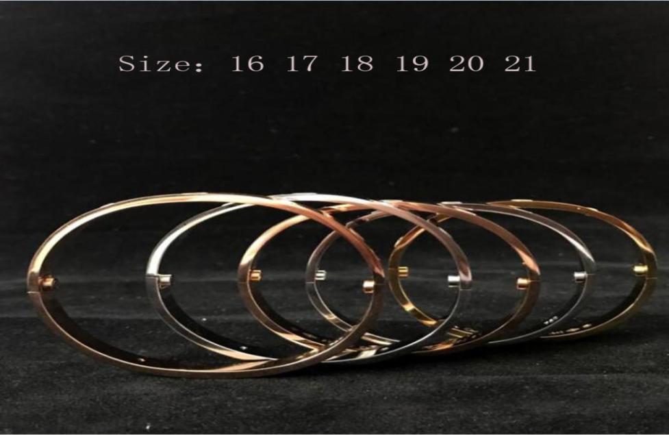

Fashion Bracelet Bangles 316L Titanium Steel Bangle Bracelets For Women And Men With Gift Box 3 Colour Select Size 16215164120